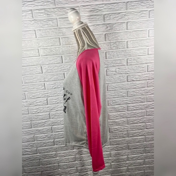 5/$25 Pink and Cream Christmas Raglan Baseball Tee - Picture 6 of 7